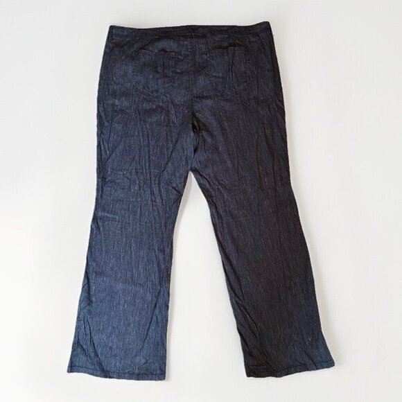 NWT, NYDJ Wide Leg Blue Linen Trouser Pants With White Stripes Plus Size 18 - Picture 7 of 9